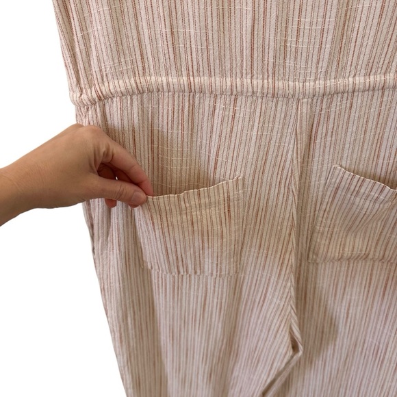 Line + Dot Pascal Jumpsuit Cream Orange Striped Size Small - Picture 13 of 16